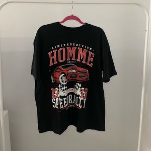 Man’s oversized black shirt